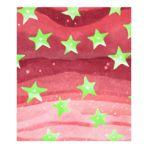 red sky with stars photo print