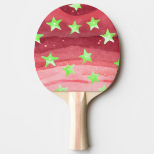red sky with stars ping pong paddle