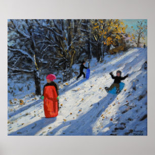 Red sledge Allestree Park Derby. 2014 Poster