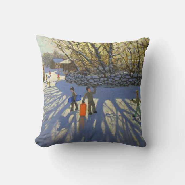 Red sledge Monyash Derbyshire Cushion (Front)