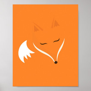 Red sleeping fox poster