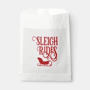 Red Sleigh Rides Holiday Favour Bags