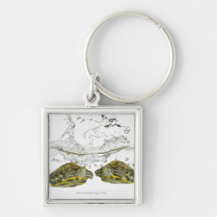 Red slider turtles key ring