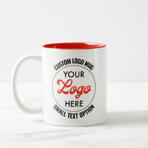 RED Small Text Promotional Two-Tone Logo Mug