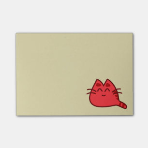 Red Smiling Kitty Cat Post-it Notes