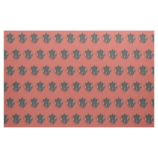Red Smiling Krampus Switch Fabric (Yard)