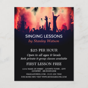 Red Smoke Concert Crowd, Vocalist Lessons Flyer