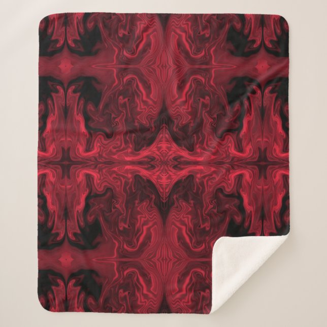 Red Smoke Sherpa Blanket (Front)