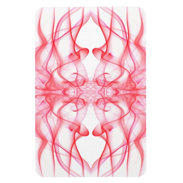 Red Smoke Symmetrical Minimalist Abstract Magnet (Vertical)