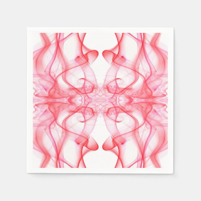 Red Smoke Symmetrical Minimalist Abstract Napkin (Front)