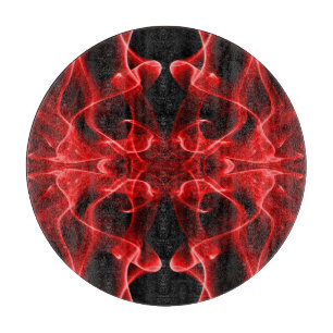 Red Smoke Symmetrical Minimalist Black Cutting Board