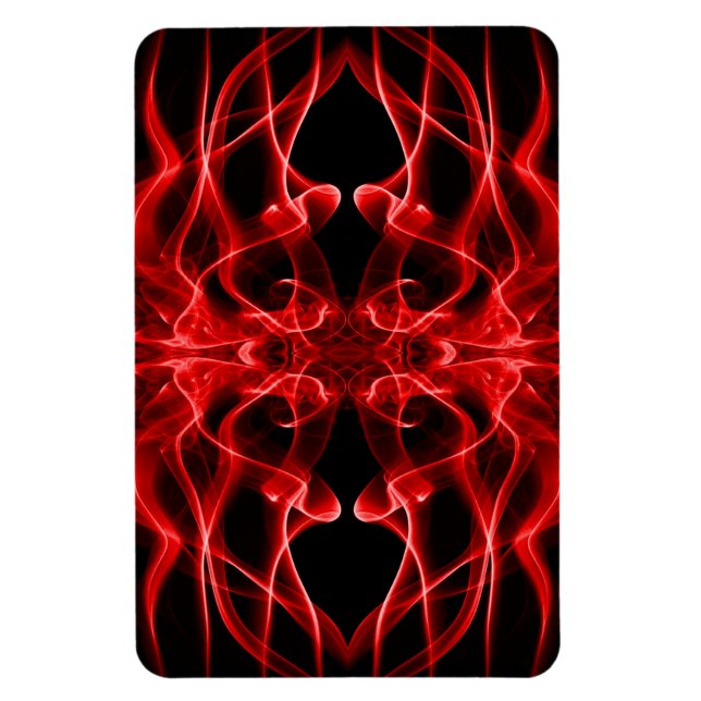 Red Smoke Symmetrical Minimalist Black Magnet (Vertical)