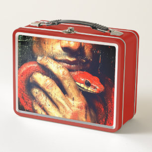 Red Snake Metal Lunch Box