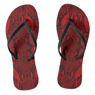 Red Snake Skin Print Jandals