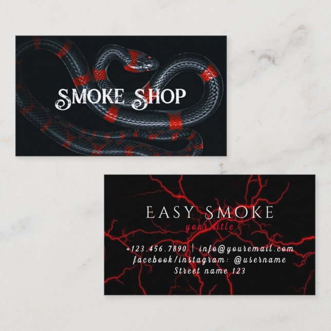 Red Snake Smoke Shop Vape Business Card (Front/Back)