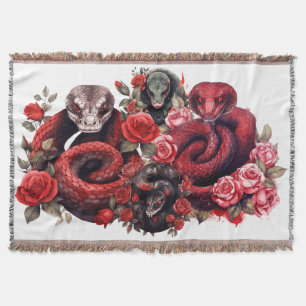 Red Snake Throw Blanket
