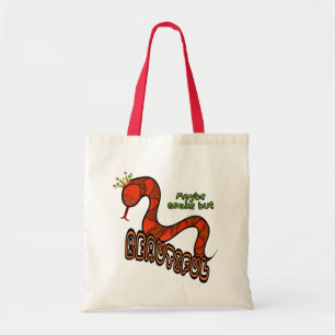 Red snake tote bag