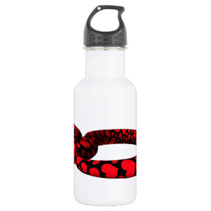 Red Snake With Hearts 532 Ml Water Bottle