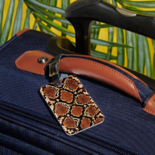 Red Snakeskin Luggage Tag