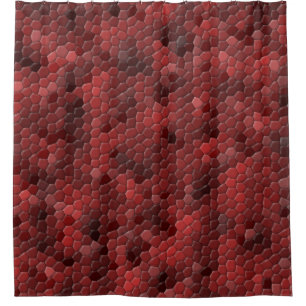 Red Snakeskin Scales Pattern Shower Curtain