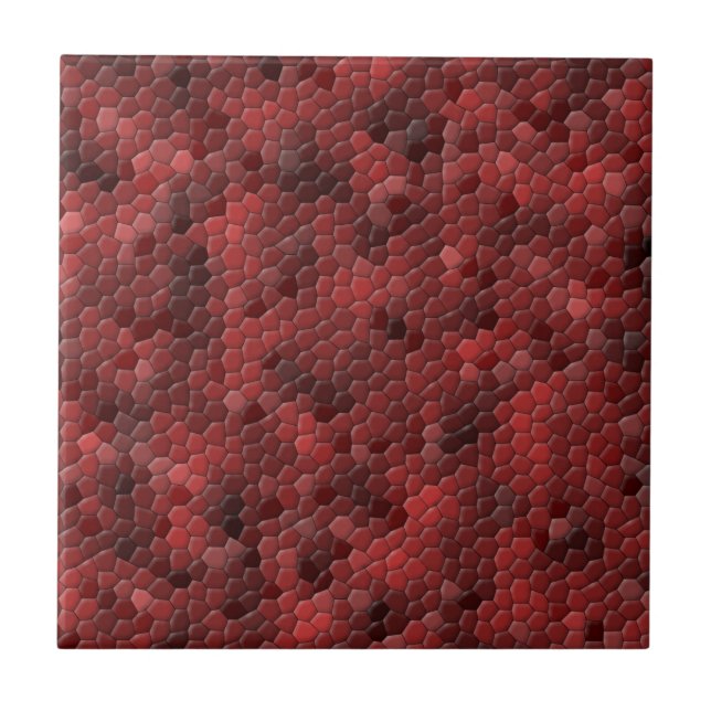Red Snakeskin Scales Pattern Tile (Front)