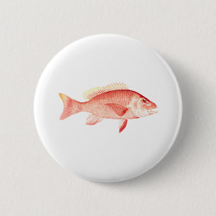 Red Snapper 6 Cm Round Badge
