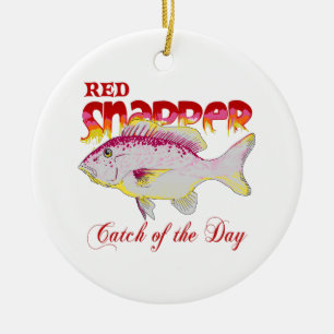 RED SNAPPER CATCH OF THE DAY CERAMIC TREE DECORATION