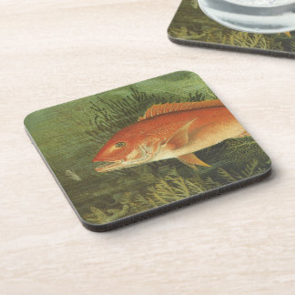 Red Snapper Fish by Kilbourne, Vintage Marine Life Coaster
