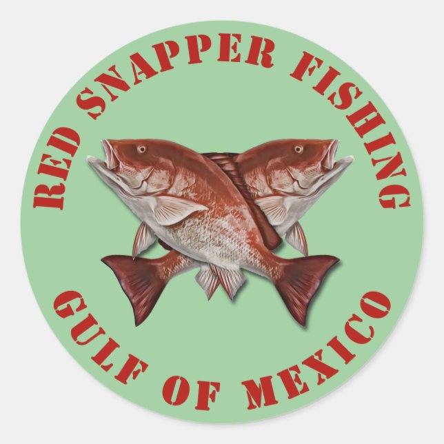 Red Snapper Fishing Gulf of Mexico Classic Round Sticker (Front)
