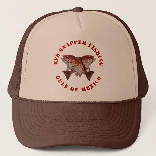 Red Snapper Fishing Gulf of Mexico Trucker Hat (Front)