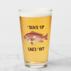 Red Snapper Suns Out Lines Out Saying Glass
