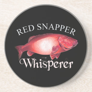 Red Snapper Whisperer Dark Coaster