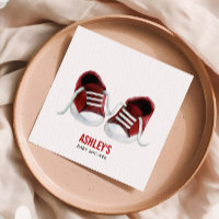 Red Sneakers Baby Shower Napkins, Gender Neutral