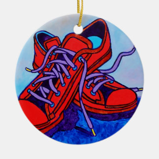 Red Sneakers Two Ceramic Tree Decoration