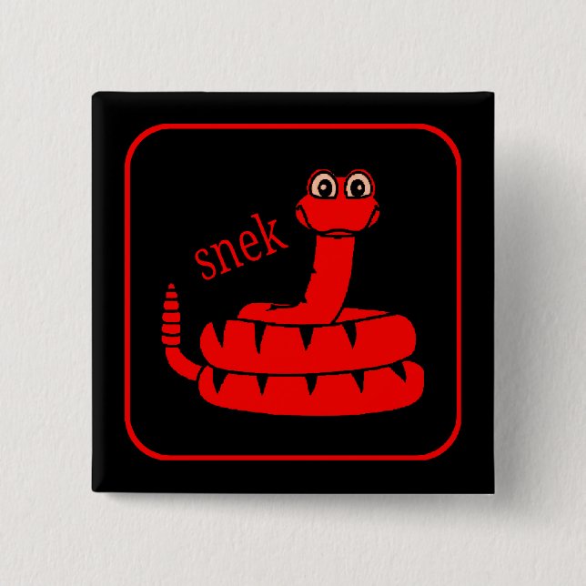 Red Snek 15 Cm Square Badge (Front)