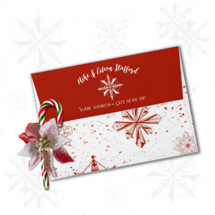 Red Snow on White Canvas Envelope