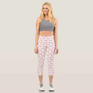 Red Snowflake Aeroplane -  Capri Leggings