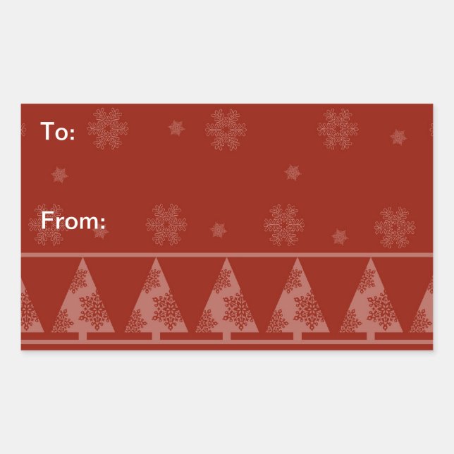 Red Snowflake and Christmas Tree Stickers (Front)