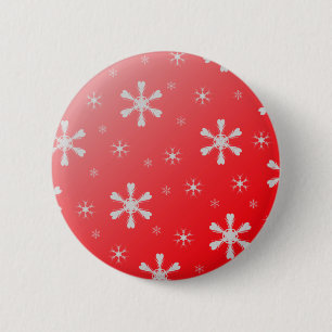 Red Snowflake Button