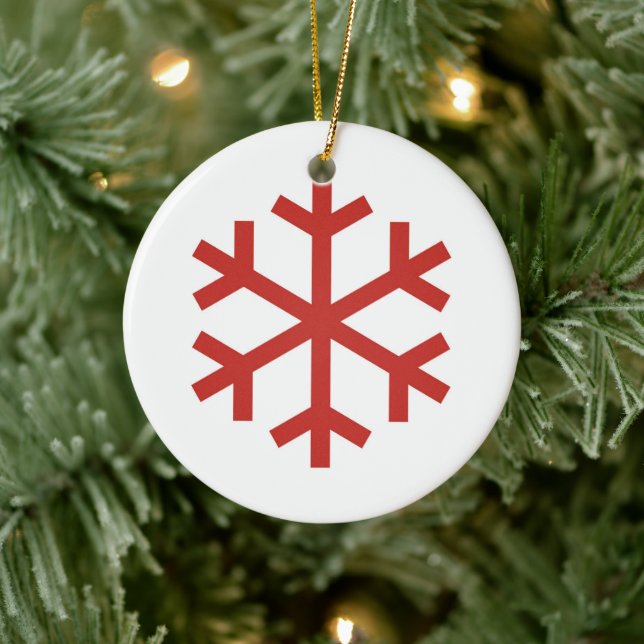 Red Snowflake Ceramic Tree Decoration (Tree)