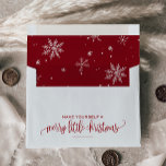 Red Snowflake Christmas Envelopes<br><div class="desc">These red snowflake christmas envelopes are perfect for a modern holiday card or invitation. The design features falling snowflakes and the festive phrase "have yourself a merry little christmas". Personalise the envelope flap with your name and return address.</div>