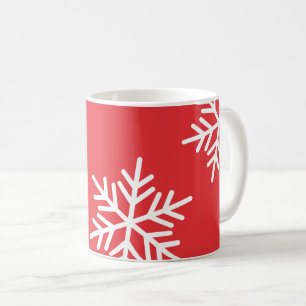 Red Snowflake Christmas Holiday Coffee Mug