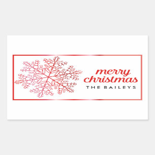 Red Snowflake Holiday/Christmas Sticker