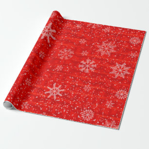 Red Snowflake Holiday Wrapping Paper
