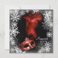 Red Snowflake Masquerade Party
