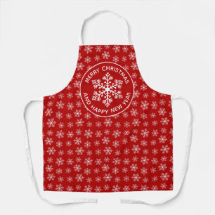 Red Snowflake Pattern Apron
