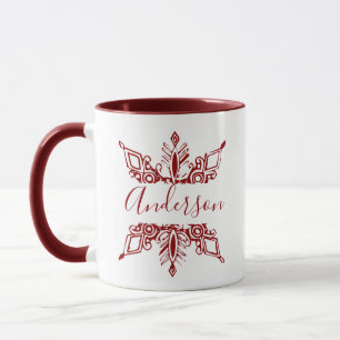Red snowflake personalised  mug