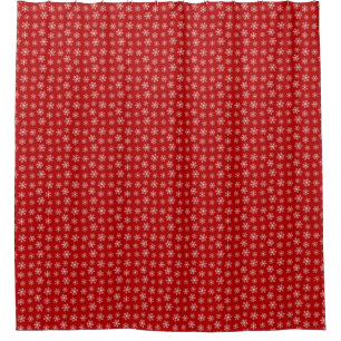 Red Snowflake Shower Curtain