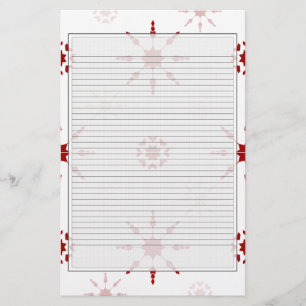 Red Snowflake Stationery optional lines