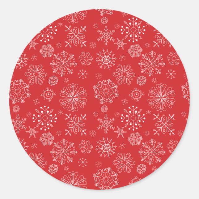 Red Snowflake Sticker (Front)